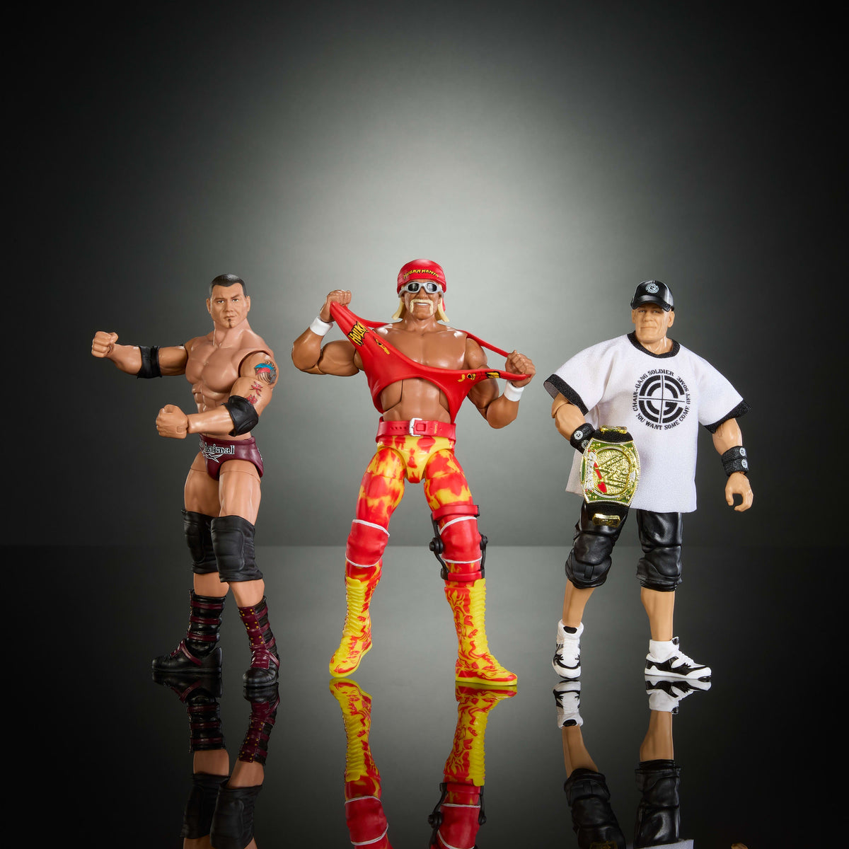 WWE Elite Collection John Cena, Hulk Hogan, and Batista Action Figure 3-Pack