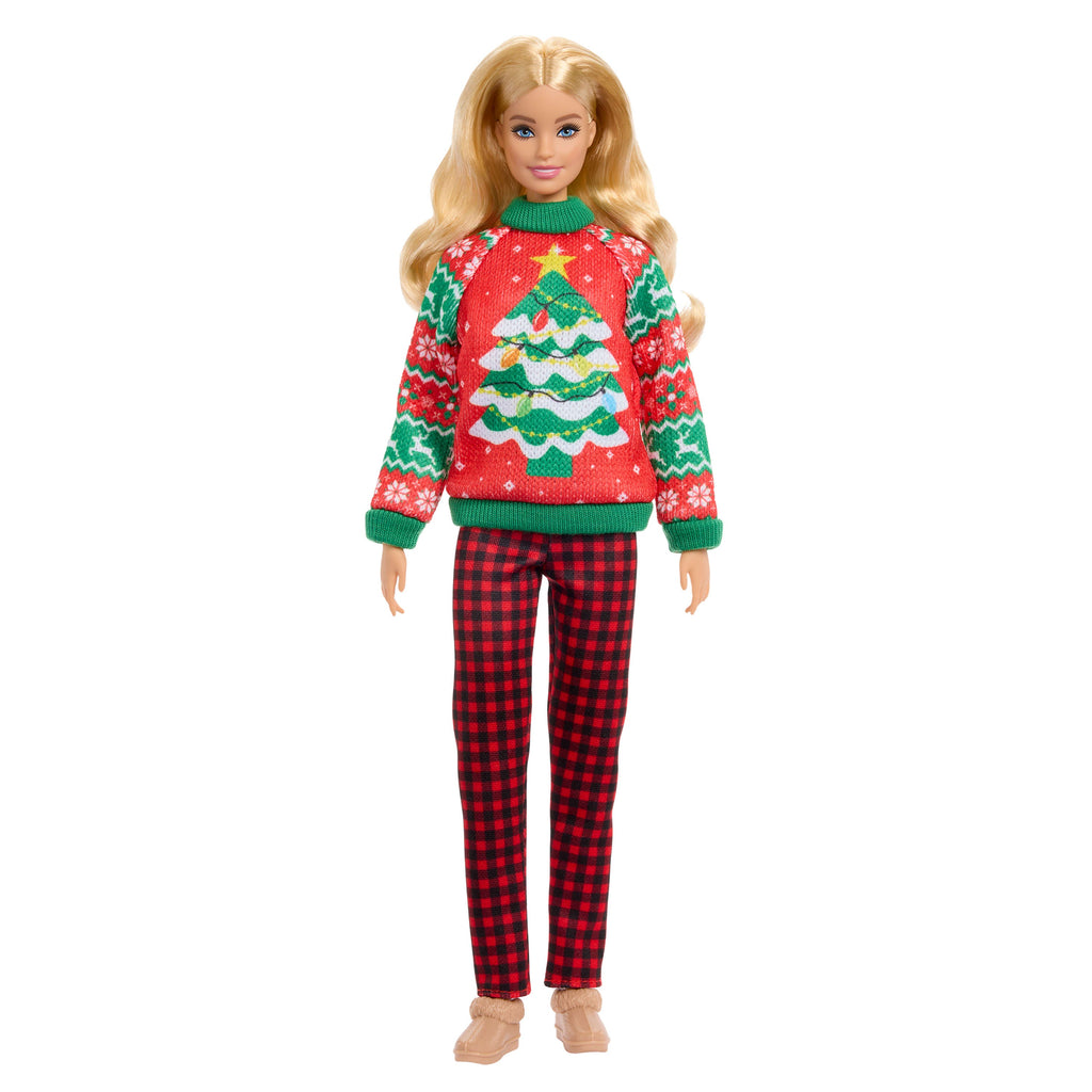 Barbie Holiday Sweater Doll with Long Blonde Hair