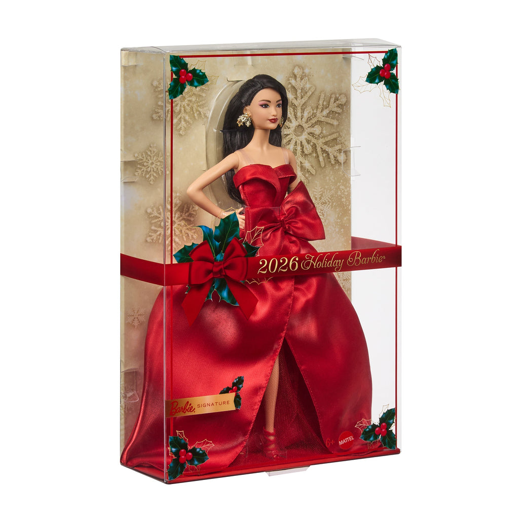 Barbie Signature 2026 Holiday Barbie Doll with Dark Brown Hair