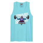 Masters of the Universe Gym Bro Skeletor Conquer Blue Tank Top
