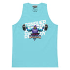 Masters of the Universe Gym Bro Skeletor Conquer Blue Tank Top