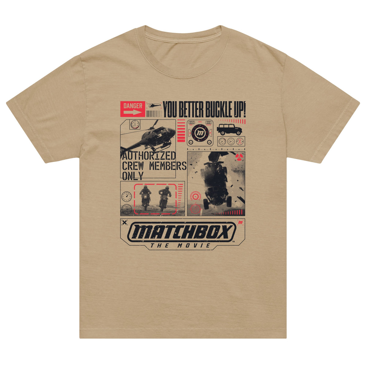 Matchbox The Movie You Better Buckle Up Tan T-shirt