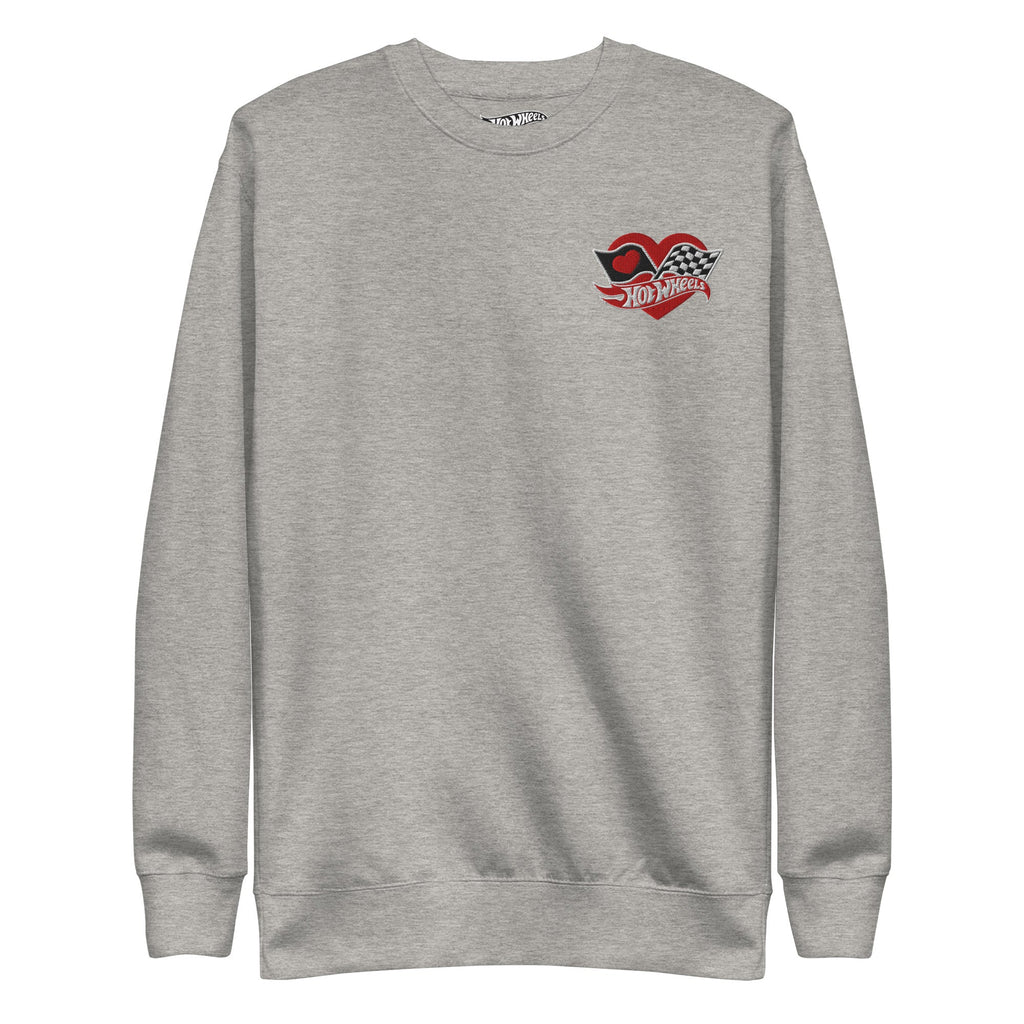 Hot Wheels Checkered Hearts Embroidered Grey Sweatshirt