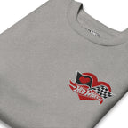 Hot Wheels Checkered Hearts Embroidered Grey Sweatshirt