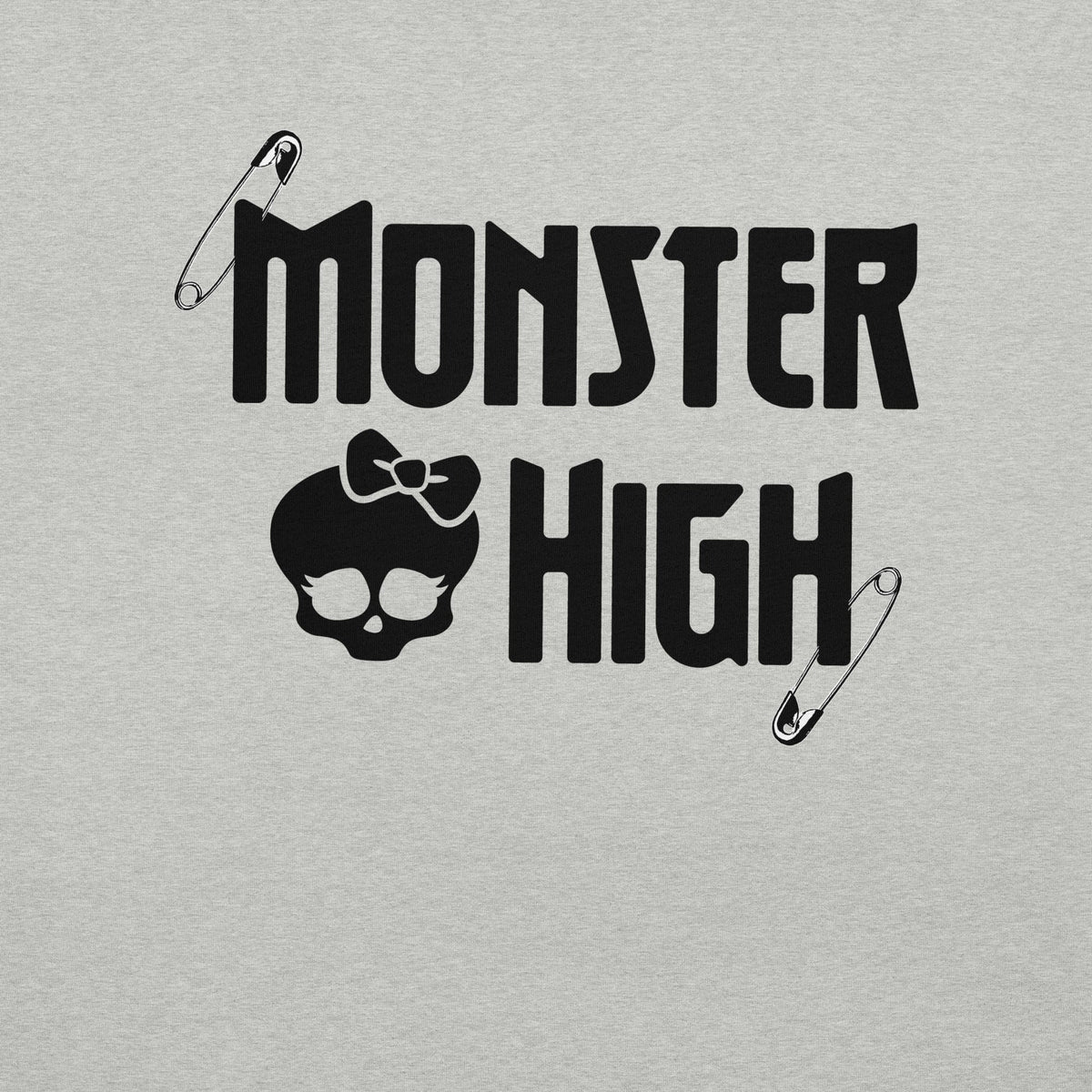 Monster High Brooch Embroidered Grey T-Shirt
