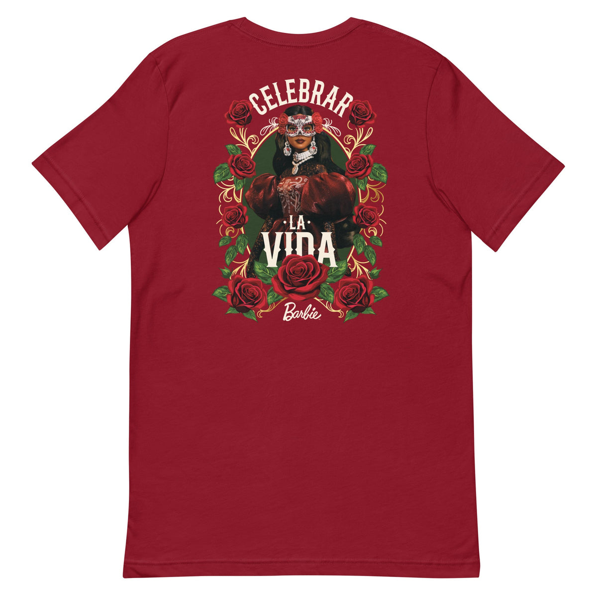 Barbie Día de Muertos Celebrar La Vida Red T-shirt
