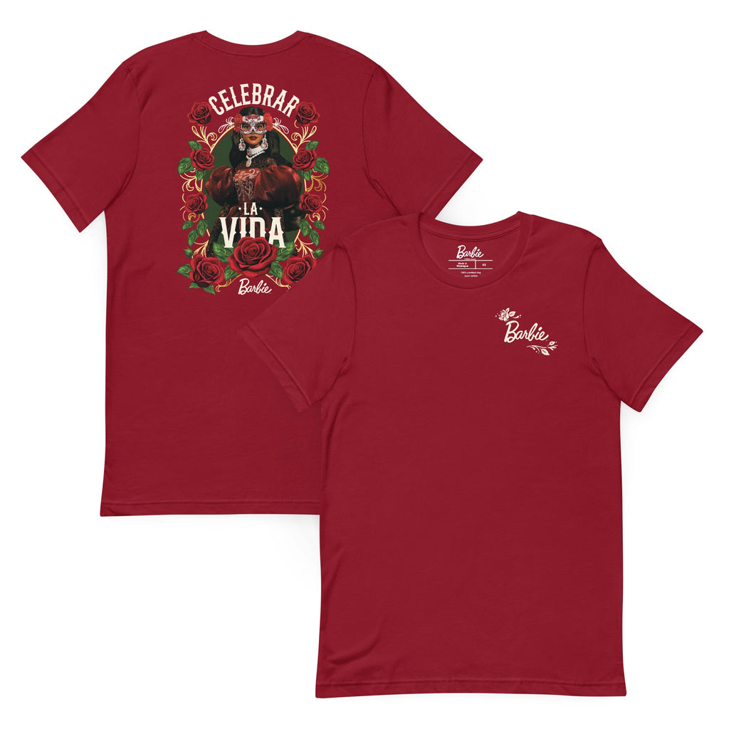 Barbie Día de Muertos Celebrar La Vida Red T-shirt