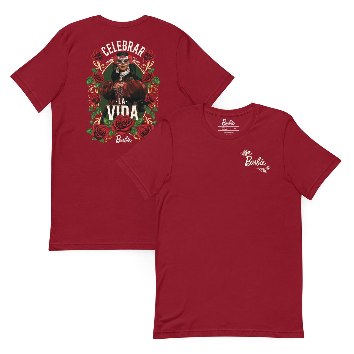 Barbie Día de Muertos Celebrar La Vida Red T-shirt